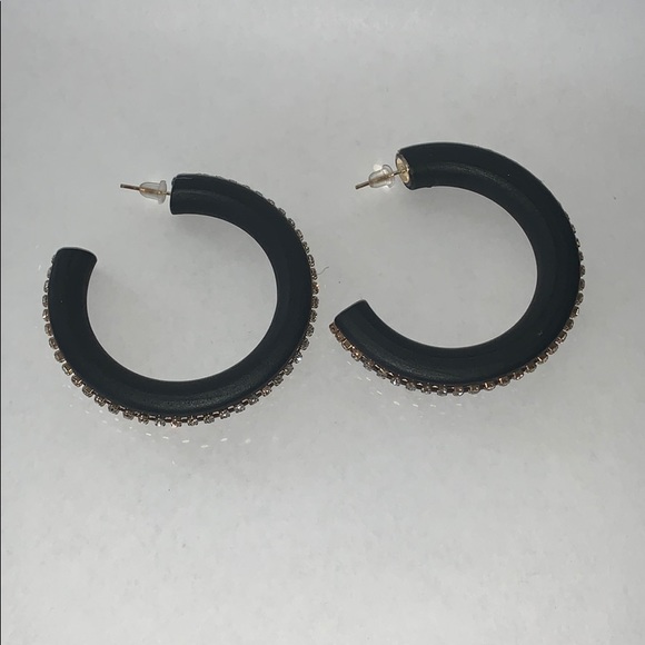 Rhinestone accented Wooden Hoop Earrings! - Picture 4 of 5